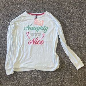 Funny naughty but nice long sleeve pajama t shirt